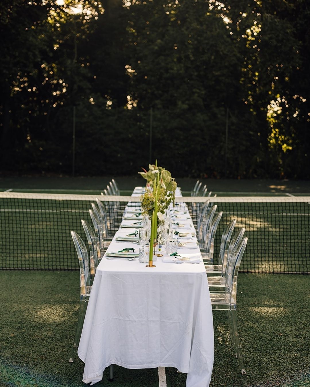 Tennis themed wedding reception table