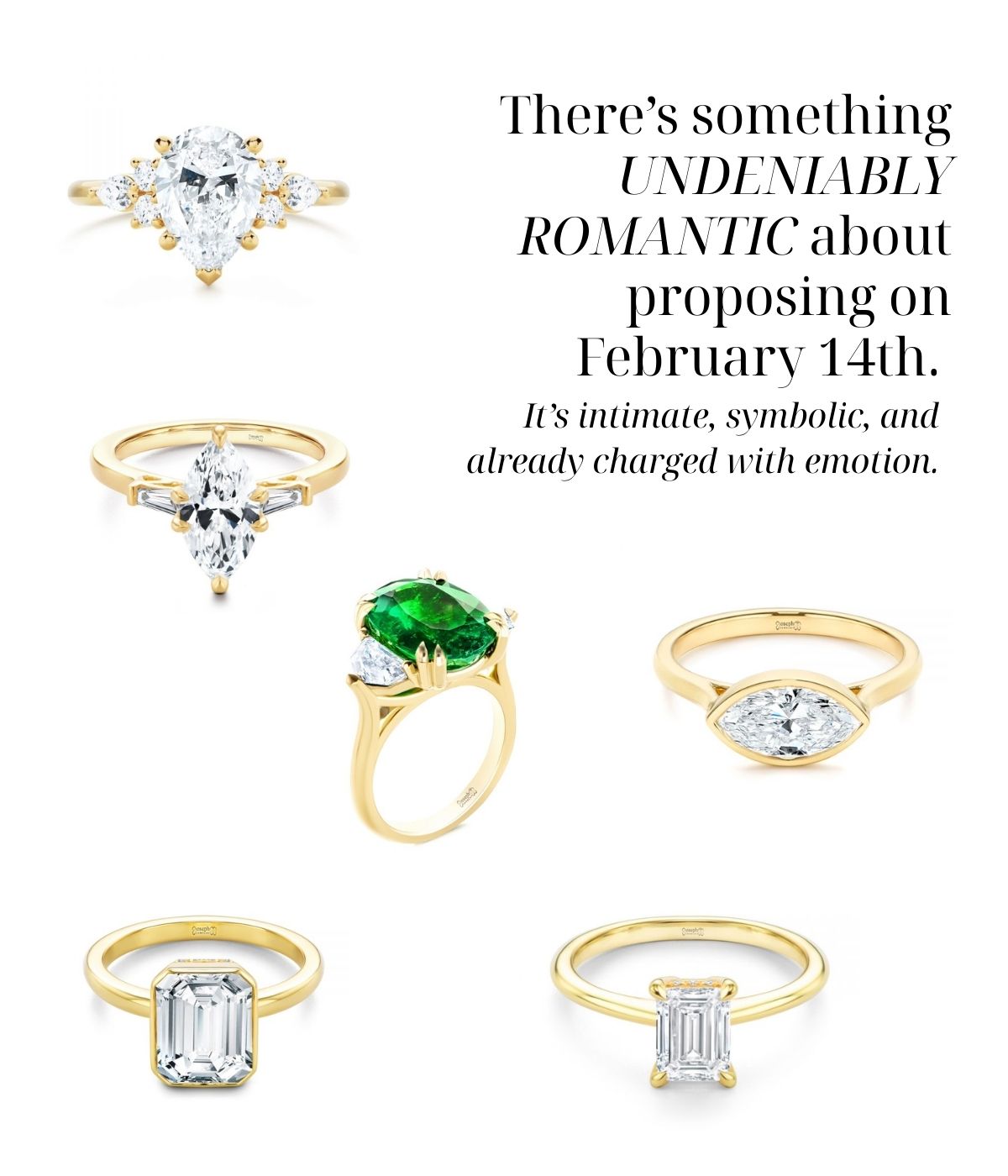 engagement rings for a Valentine's Day proposal