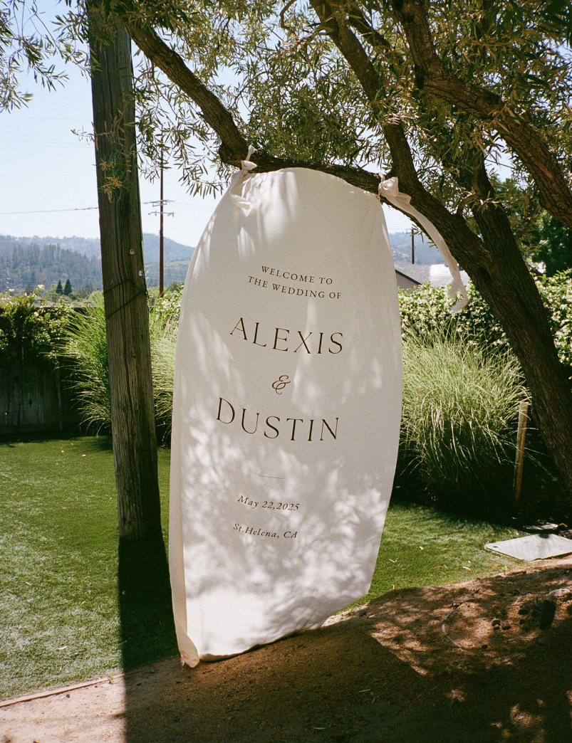 sign design for Napa Valley wedding
