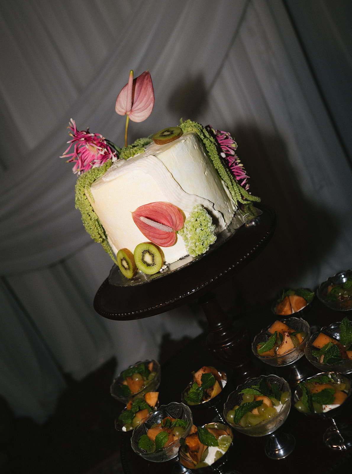 wedding cake with flowers