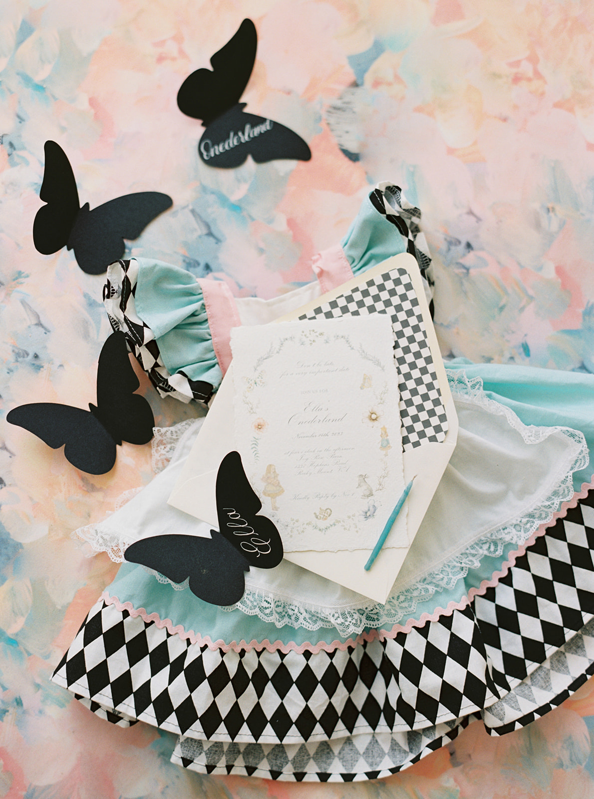 alice in wonderland kids party invites