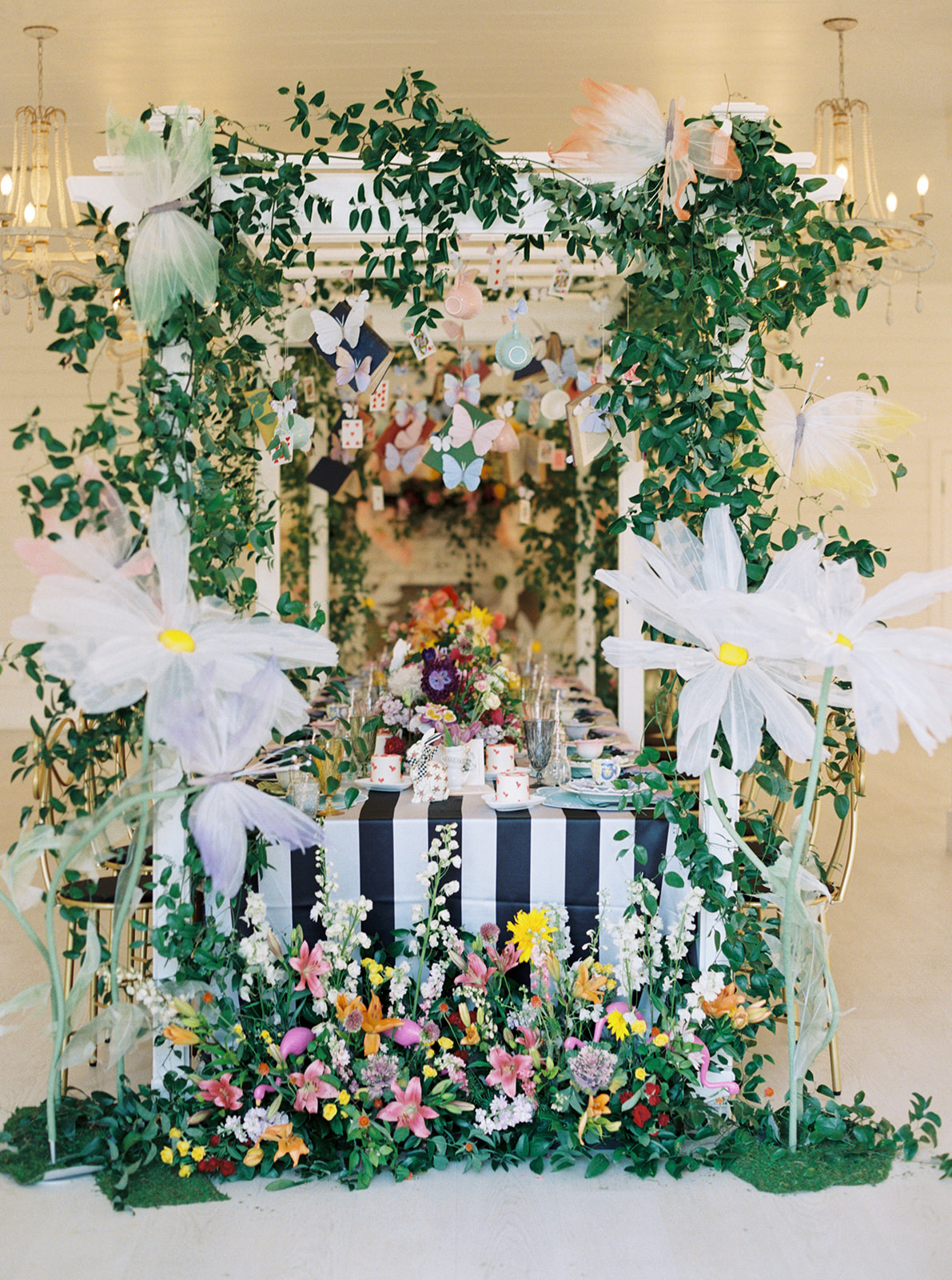 Alice in Wonderland birthday party table
