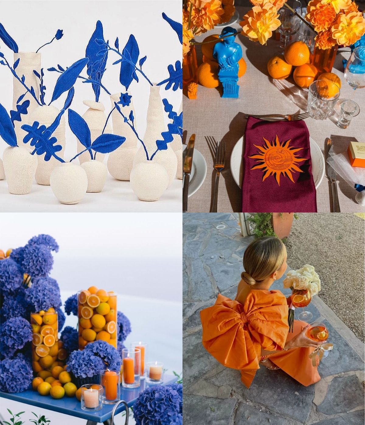 orange and blue wedding colors