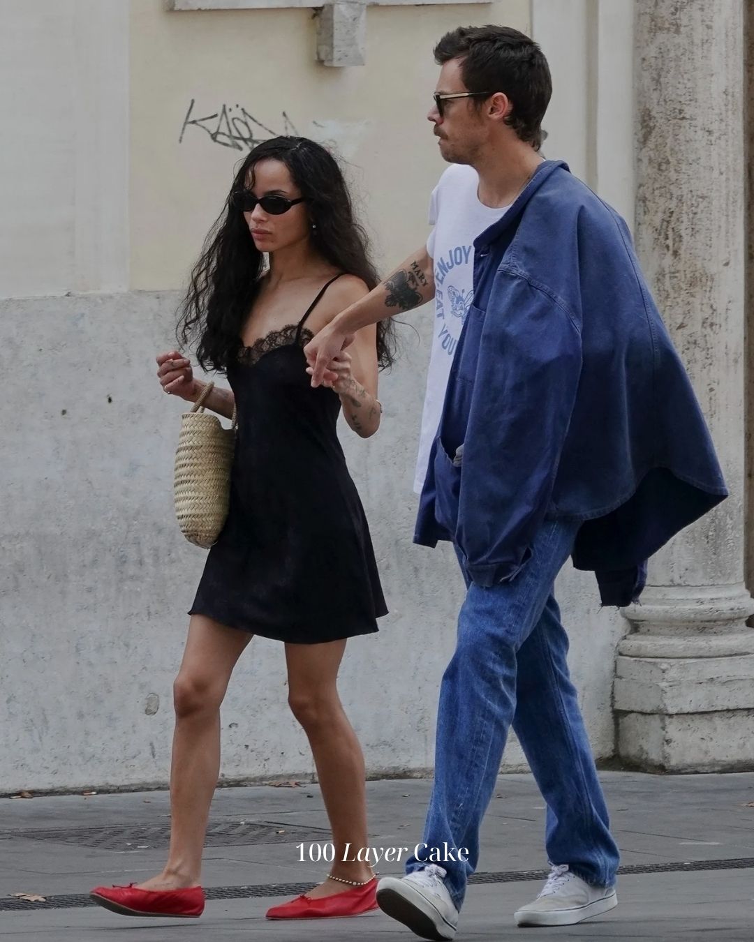 Harry Styles and Zoe Kravitz stroll in Rome