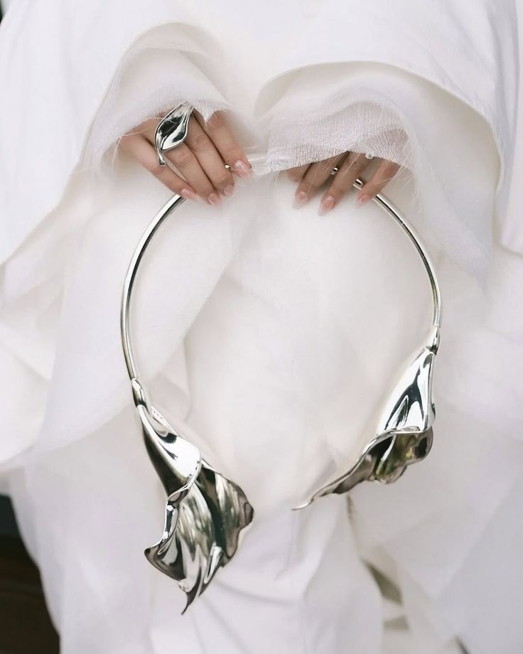 silver bridal bouquet