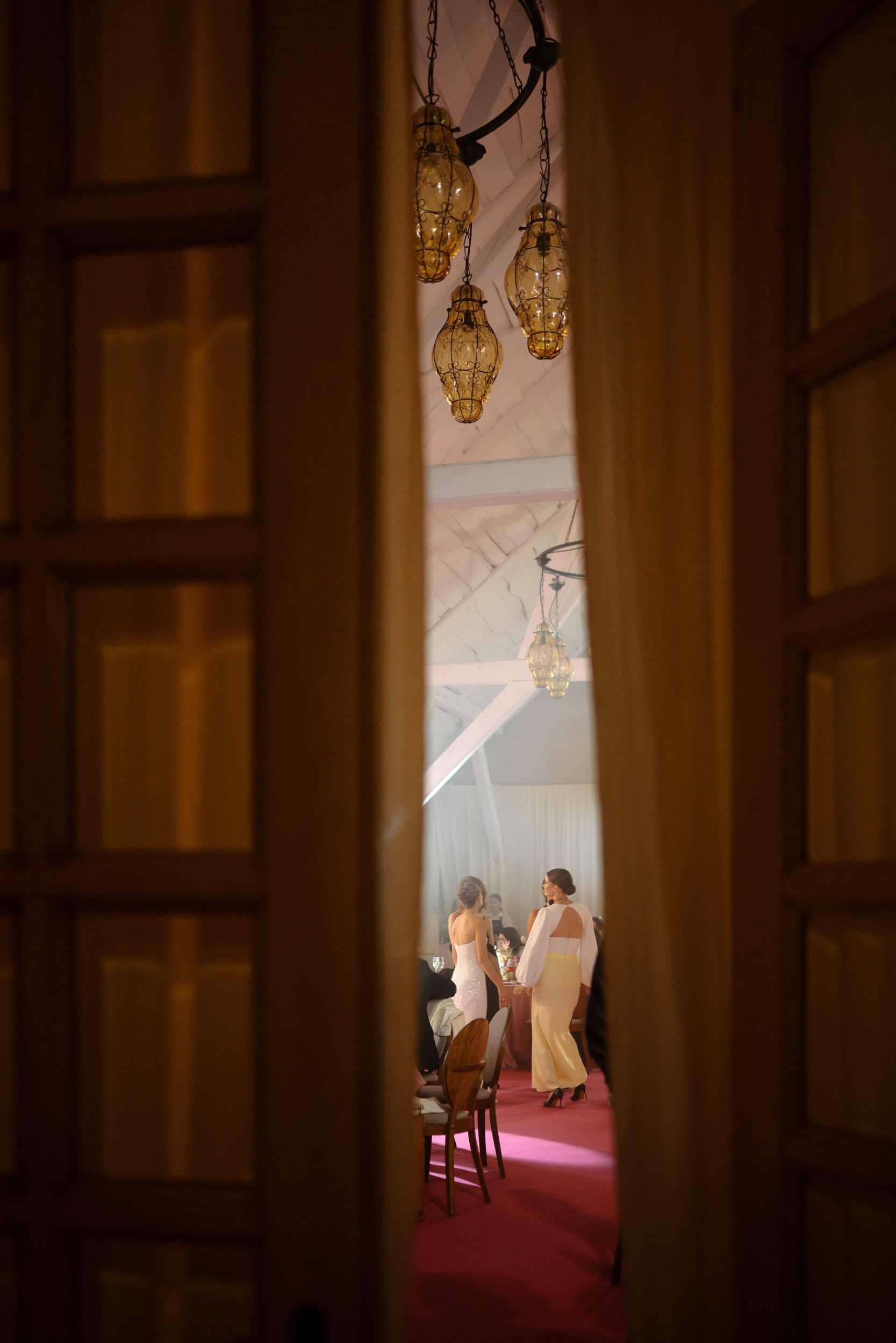 pink wedding reception