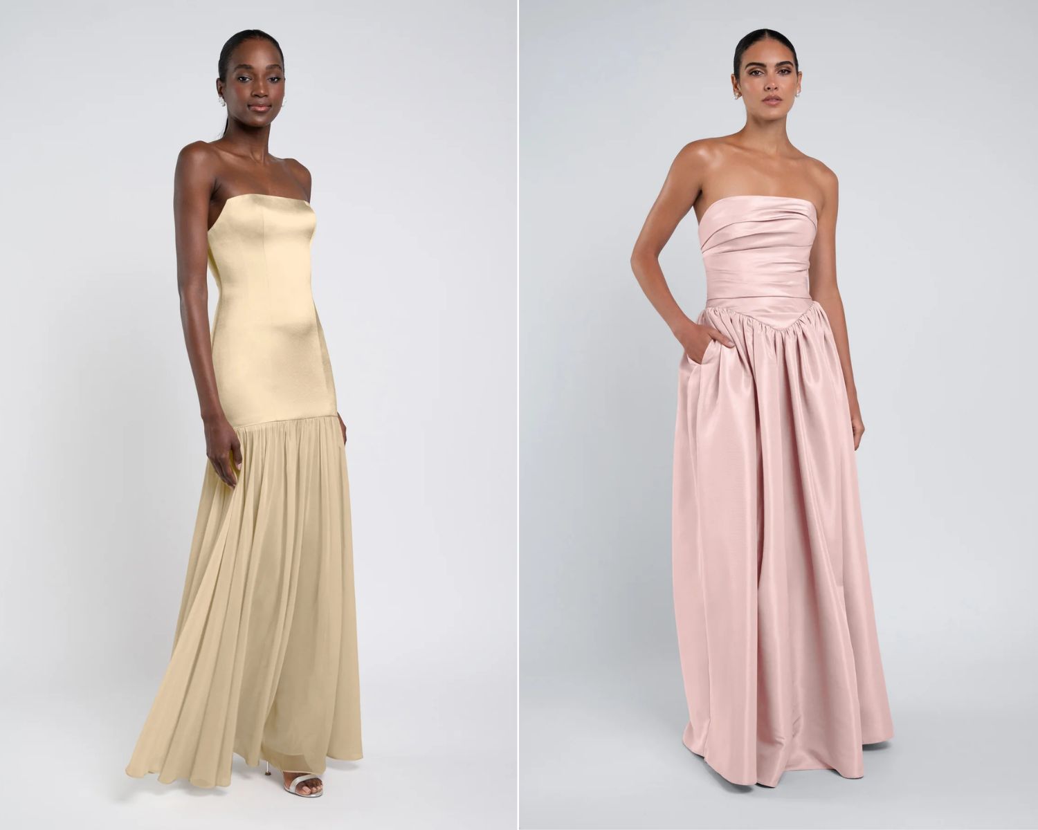 modern pastel bridesmaids dresses