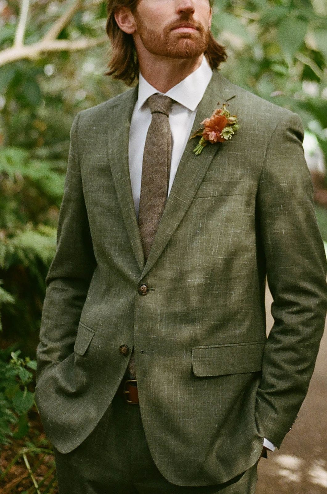 green grooms suit