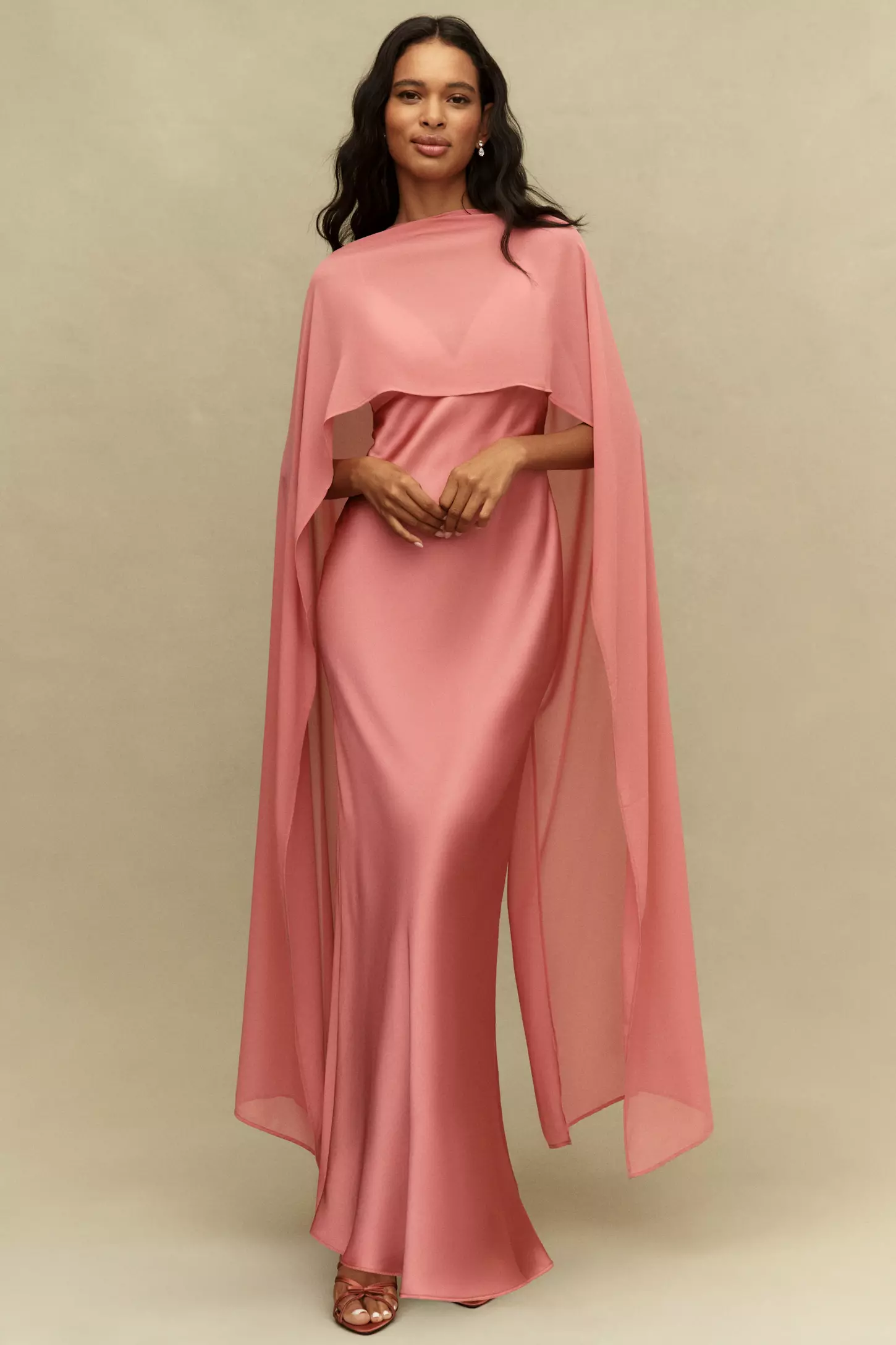 cape maxi dress