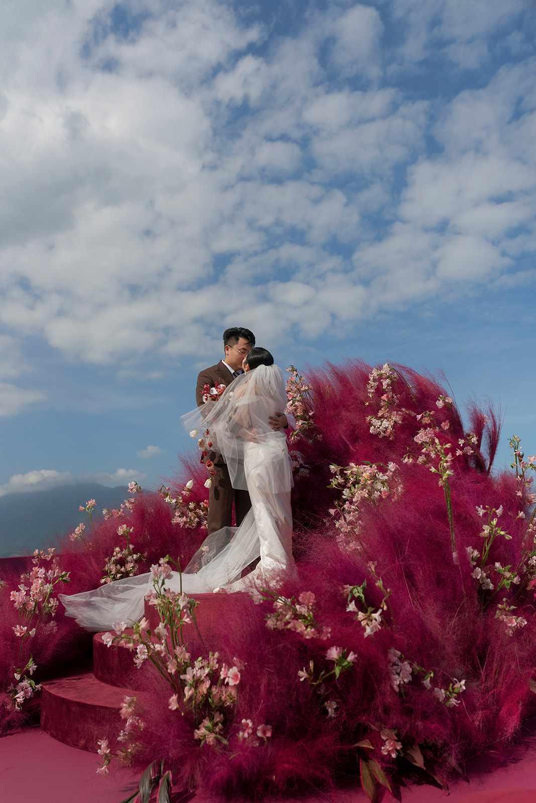 fuschia wedding ceremony design