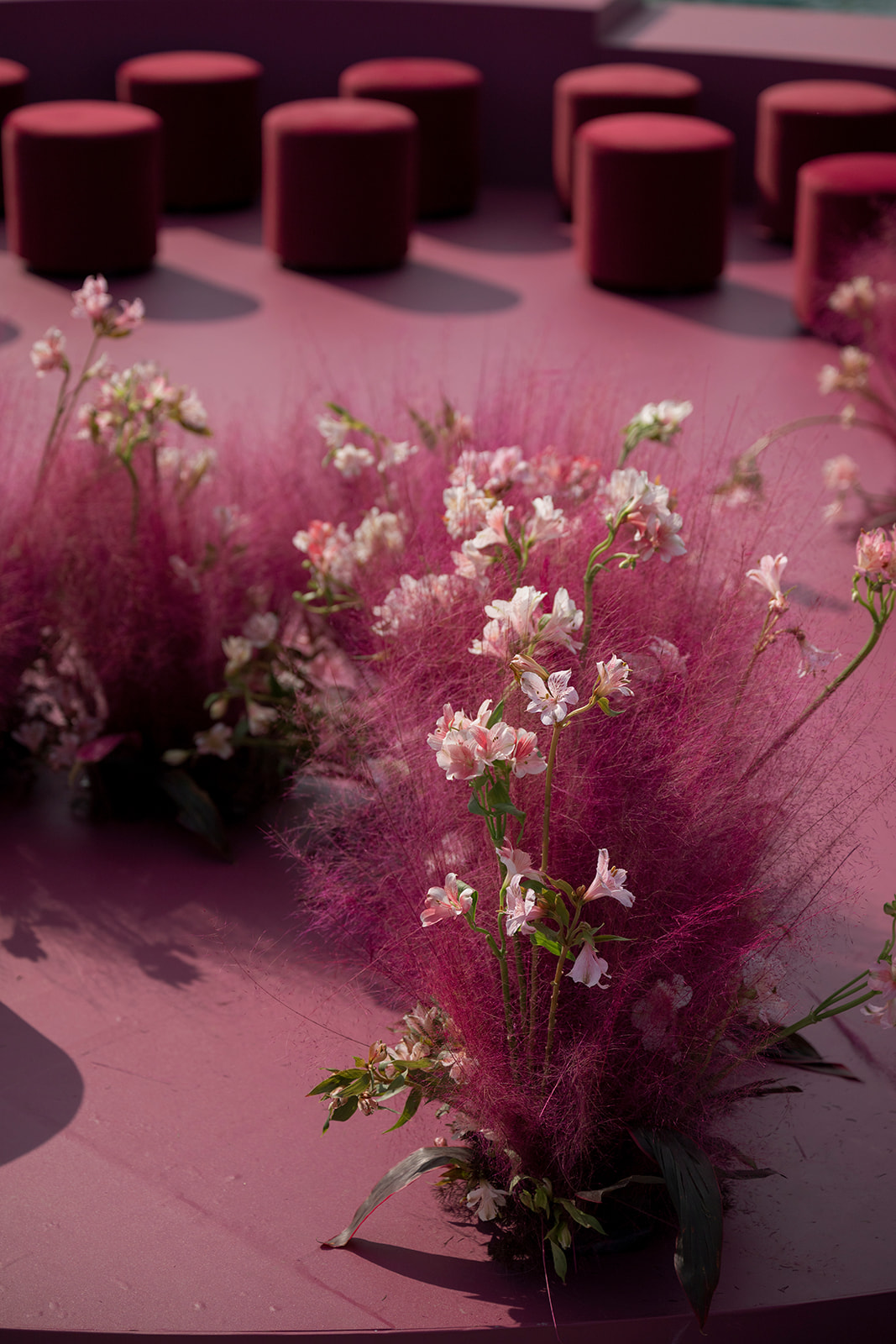 fuschia wedding floral design