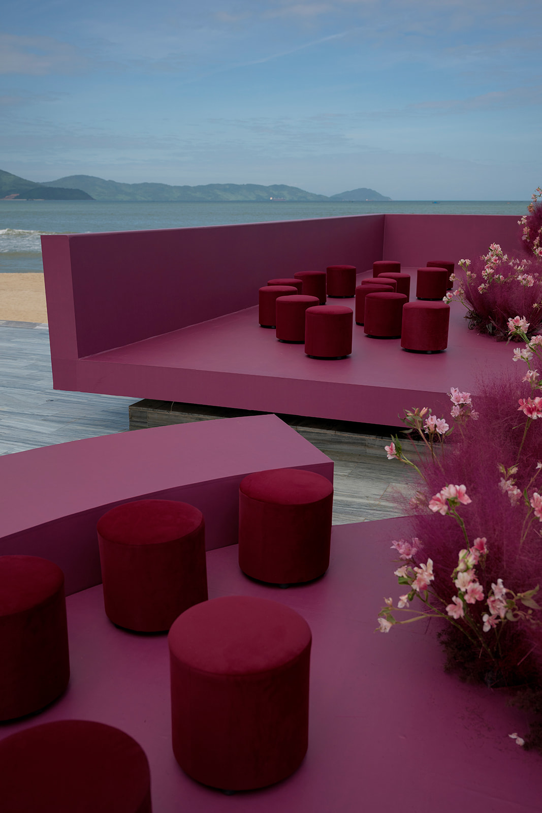 fuschia wedding ceremony design