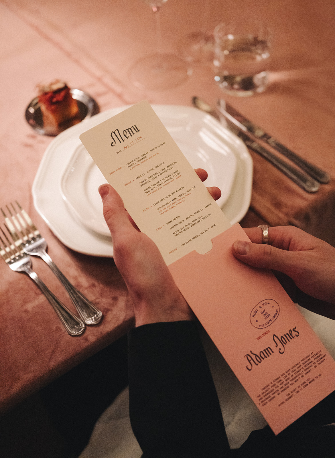 wedding menu cards