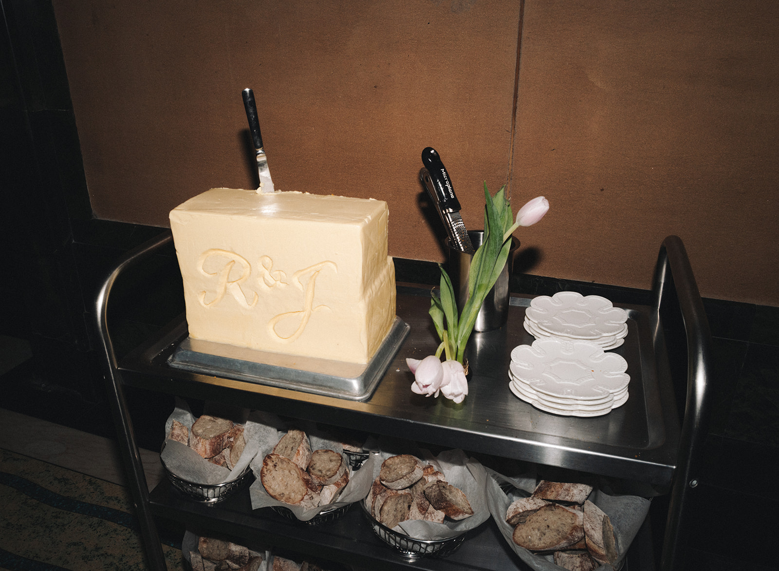 butter decor at wedding reception