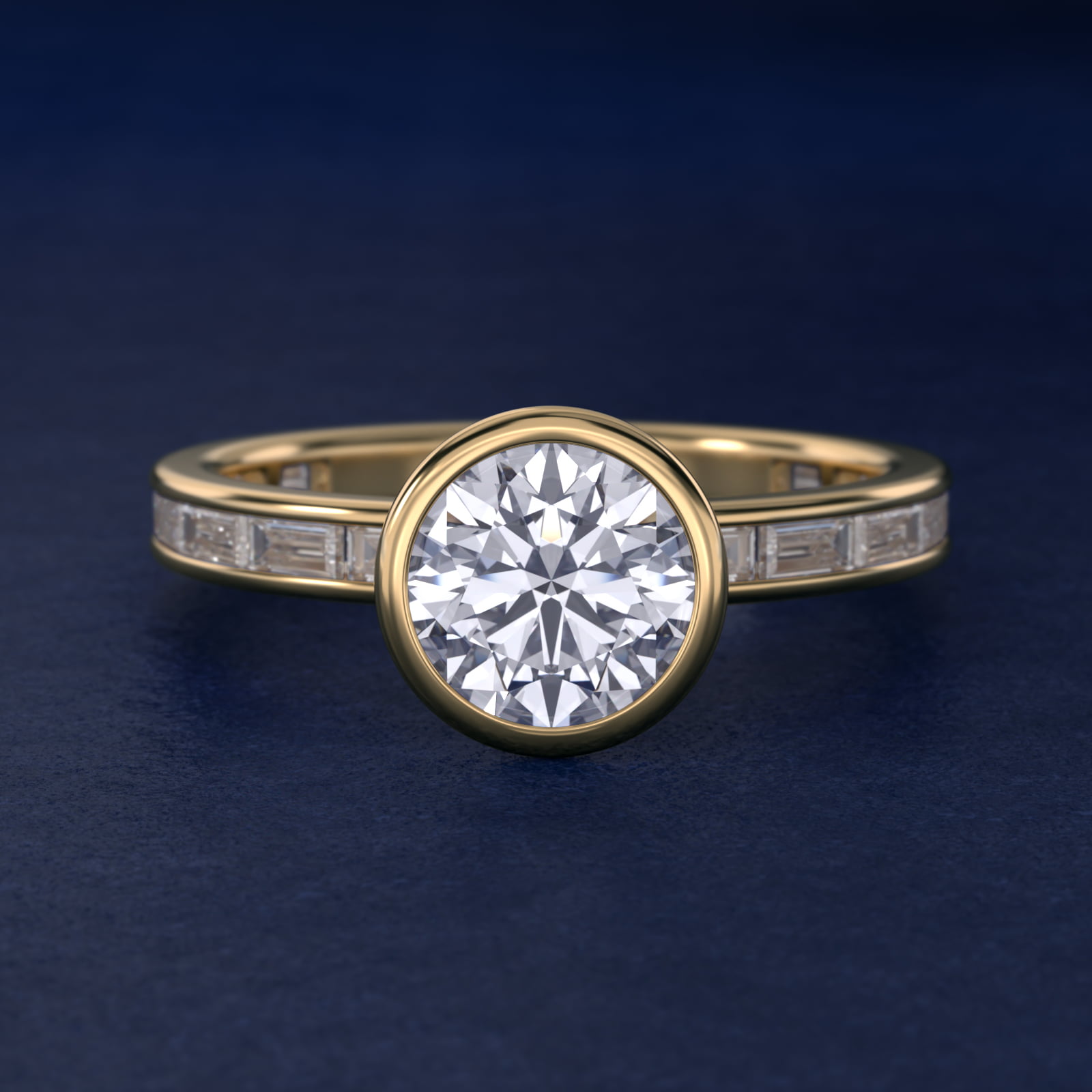 bezel channel set engagement ring