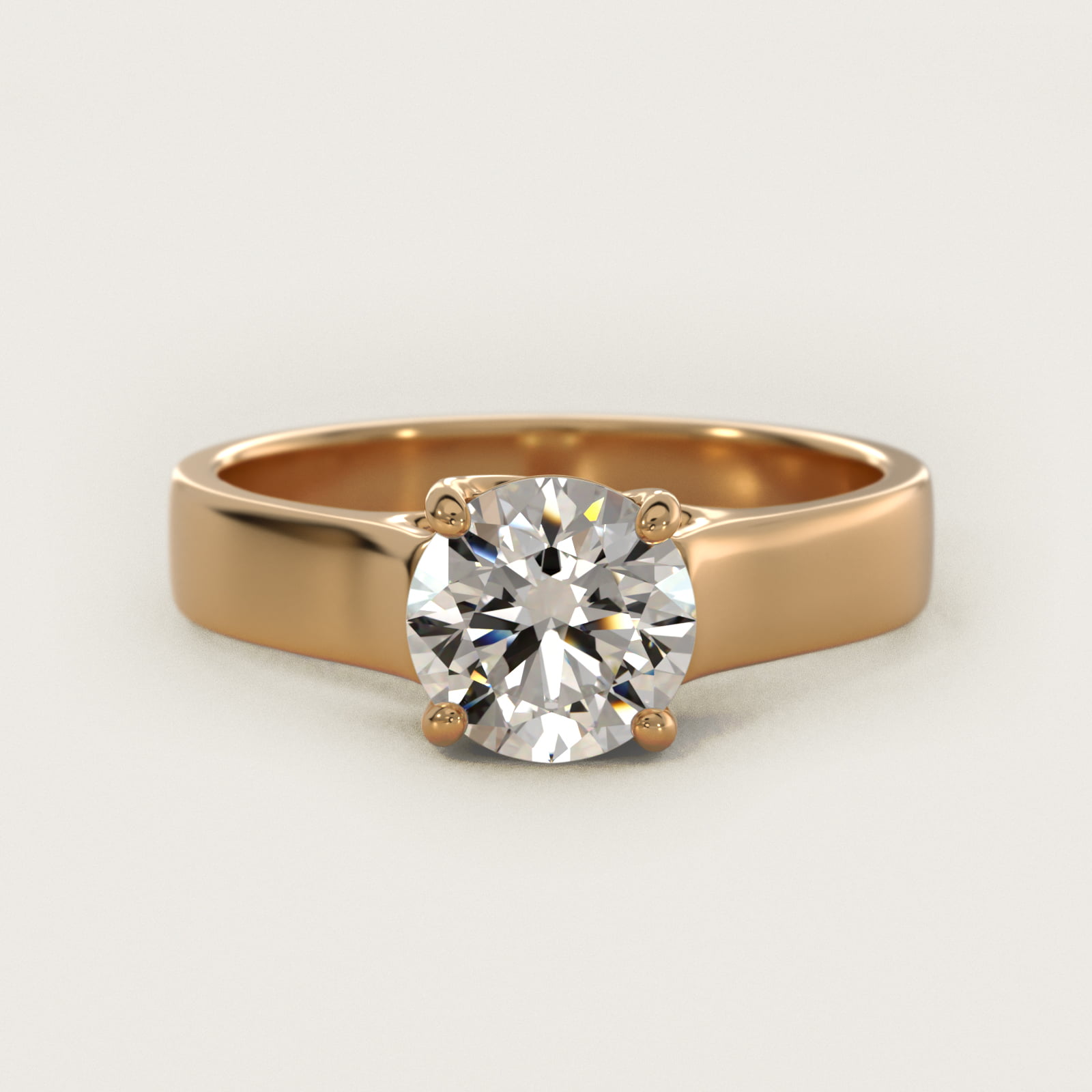 Cross Prong Solitaire Engagement Ring