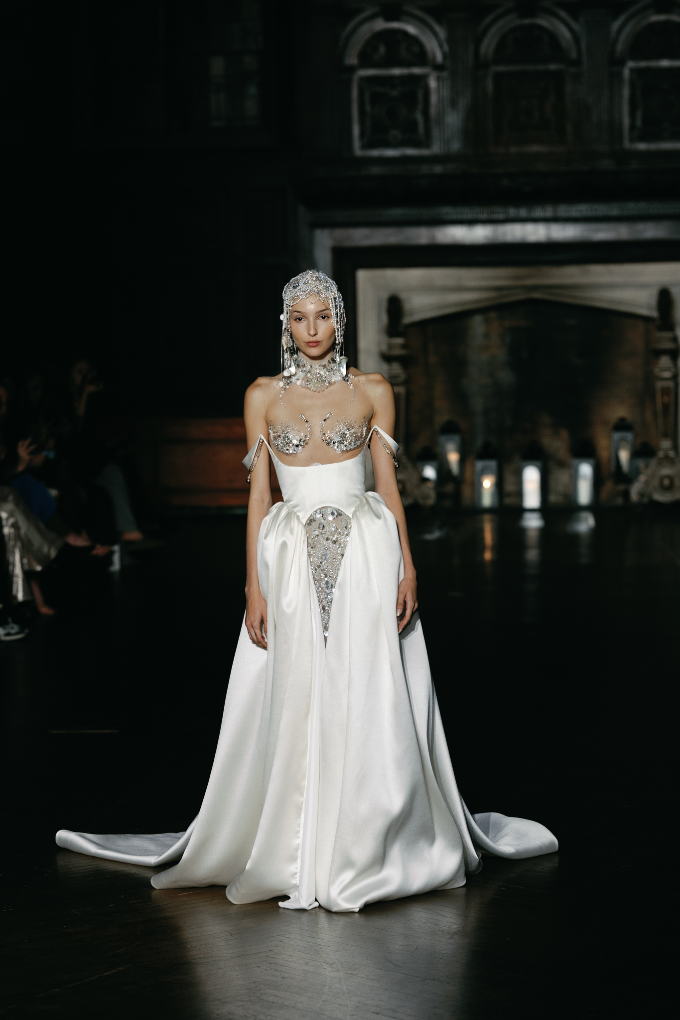 Couture bridal gown from Alon Livné's Garlands Fall 2027 collection featuring intricate details and romantic design