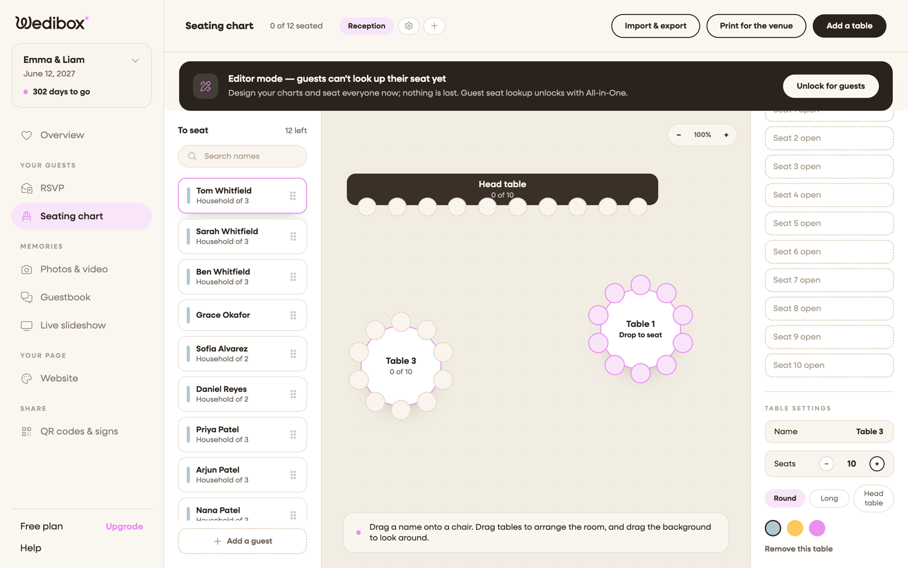The Modern Way to Manage Your Wedding Seating Chart